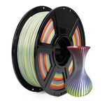 Flashforge 3D Printer Filament Silk PLA 1.75mm, 3D Printing Filaments 1kg Spool-Dimensional Accuracy +/- 0.02mm, Environmental Friendliness, no Smoke and no Odor (Rainbow, Silk PLA)