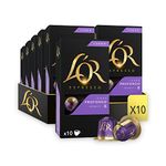 L'OR Espresso Lungo Profondo Intensity 8 - Nespresso* Compatible Aluminium Coffee Capsules - 10 Packs of 10 Capsules (100 Drinks)