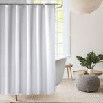 White Shower Curtain,Mould Proof and Mildew Resistant Extra Long Shower Curtain Liner 180 x 180cm(71 x 71 Inch) Drop,100% PEVA Machine Washable Waterproof Bathroom Shower Curtain