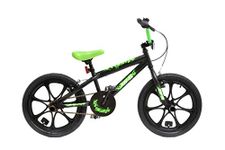 XN BMX 18" 7 Spoke MAG Wheel Freestyle Bike Gyro Stunt Pegs Kids Boys Girls (Black/Green)