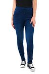 M17 Women's Women Ladies Denim Sculpt Pull on Casual Cotton Trousers with Po Jeans Jeggings Skinny Fit Trousers Pants, Blue, 16 UK