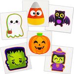 144 Pcs Halloween Tattoos for Kids Temporary Bulk Pack Halloween Themed Tattos Stickers for Face Body Non-Toxic 2" for Halloween Goodie Bag Fillers Classroom Prizes Party Favors by 4E's Novelty