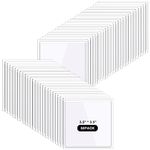 60 Pack Self Adhesive Display Pockets 3.5 x 3.5 Inch Square Label Pockets Peel and Stick Clear Adhesive Index Card Pockets Holder Business Card Sleeves Label Photo Protector for Home Office School