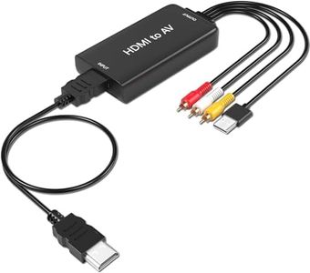 AMANKA Mini HDMI a AV Adaptador,Conversor de Señal 1080P 3RCA CVBS Compuesto Video Audio Convertidor Apoyo PAL/NTSC para PC Laptop PS3 PS4 TV STB VHS BLU-Ray DVD