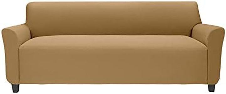 Premius Vivian Stretch Diamond Living Room Sofa Cover, Stretchy Soft & Comfortable Feel Fabric, Protects and Transforms Furniture, Machine Washable, 96.5x63 Inches (Beige)