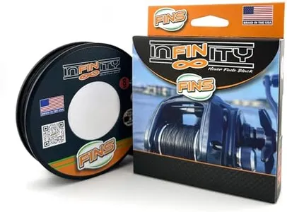 FINS Infinity Braid - USA Made - Silky Smooth 8-End Jet Black Braided Fishing Line for Superior Casting and Quiet Performance in Guides - 1500 Yds -10 lb