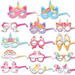 DPKOW 28pcs Unicorn Party Glasses Masks for Girls Birthday Party Favor Unicorn Party Costume Accessories Unicorn Photo Props