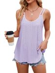 iChunhua Plus Size Sleeveless Tops for Women UK Flowing Ladies Strap Top Boho Vest Top Purple 2XL