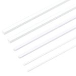 OLYCRAFT 60pcs ABS Plastic Square Solid Bar Rods 1/2/3mm White ABS Plastic Square Tube Solid Square Tube Styrene Rod for DIY Sand Table Architectural Model Making