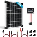 SARONIC 30W 12V Solar Panel Off-Grid System, Solar Panel Kit Charging Battery with 5A PWM Solar Charge Controlle for Motorhome, Caravan, Campervan, Boot, Home