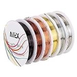 AIEX 6 Rolls 26 Gauge Iron Wire Cable Metal Jewelry Copper for Crafts, Beading Jewelry Making Supplies