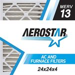 Aerostar 24x24x4 MERV 13 Pleated Air Filter, AC Furnace Air Filter, 6 Pack (Actual Size: 23 3/4"x23 3/4"x3 3/4")