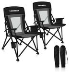 Superrella Camping Chair Portable Folding Lawn Chair Comfortable Hard Arm Sturdy for Family Camp, Outdoor, Sports, Travel, Support 400 lbs