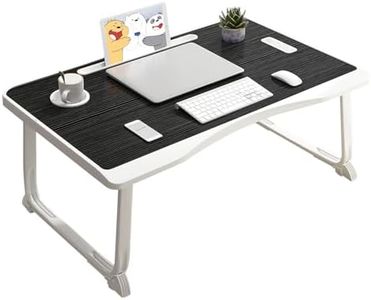 Laptop Desk Table Foldable Computer Desk Portable Bed Tray Lap Desk with Cup Holder for Eating Reading Working Camping (Black)