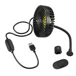 Ymenow USB Cooling Fan, 5V 1A Mini Portable Electric Car Clip On Desk Fans & Cooling Table Cooler Fan with 360° Rotation & 3 Powerful Speeds for Car Rear Seat Dashboard Room Bedroom Desktop Home Use