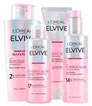 L'Oréal Paris Elseve Elvive Glycolic Gloss 150ml Conditioner + 200ml Shampoo + 150ml No-Rinse Serum + 200ml 5-Minute Laminating Treatment for Dull and Porous Hair - 4 bottles