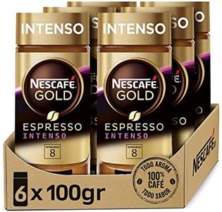 NESCAFÉ Gold Espresso Intenso Café Soluble 100% Arábica - 6 Frascos De 100G - Total: 600G