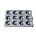 Meyer Bakemaster Doughnut Pan Nonstick 12 Cavity Doughnut Mold Doughnut Baking Pan for Donuts Biscuit Bagels, Carbon Steel Baking Tray Dishwasher Safe, Oven, Freezer Safe Cake Pan, Grey