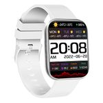 Salora uWear Smartwatch 2.1” UHD Display, BT Calling, 200+ Watch Faces, Heart & SpO2 Monitoring, 11 Sports Modes, Sleep Monitor, Waterproof & 5 Days Battery iOS Android Compatible2023 (Silver+White)