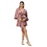 Noroke Women's Premium Vintage Purple Print Beachwear | Swimwear Cover Up, Kimono Beach Dress | Stylish Outfit for Beach (Purple)(Free Size-Fits from XS to L)