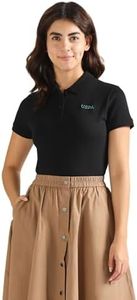 U.S. POLO ASSN. Women's Rice Stitch Logo Polo Shirt (UWSS24PTS065_Black_M)