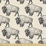Lunarable Bison Fabric by The Yard,