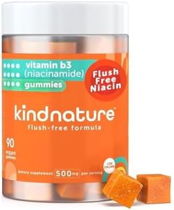 Kind Nature Vitamin B3 Niacin Gummies - Flush Free Niacinamide 500mg Supplement - Vegan, Non-GMO, Low-Calorie, Gluten-Free, Soy-Fee, 3rd Party Lab Tested - 1 Month Supply, 90 Chewable Gummies