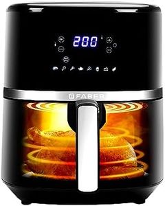 Faber 6L 1500W Digital Air Fryer | Fry, Bake, Roast, Toast, Defrost, Grill & Reheat | 85% Less Oil, 360° Air Cooking | 8-Preset Menu, LED Display & Touch Control, Non-Stick Pan, View Window | (Black)