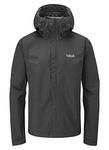 RAB Men's Downpour Eco Waterproof Breathable Jacket for Hiking and Climbing, Black, XX-Large