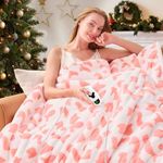 Cow Print Heated Electric Blanket Throw,50X60 Pink Heating Blanket with 10 Heats Levels & 8 Hours Auto Off,Cute Cow Decor Stuff Soft Fleece Sherpa Blankets Warmer Gifts for Women Washable,ETL