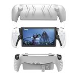 JOYTORN Full Protective Case Compatible with Playstation Portal Remote Player,PS5 Portal Case with Detachable Front Shell Cover,Back Cover Case(Built-in Kickstand)-Frosted Handheld Design(White)