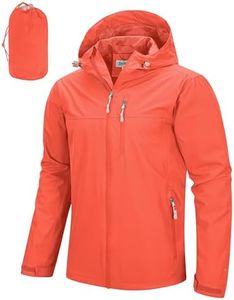 33,000ft Men's Packable Rain Jacket Lightweight Rain Shell Jacket with Hood Waterproof Raincoat for Cycling