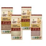 Organic Tattva, Organic Bajra Flour, Ragi Flour, Jowar Flour, Maize Flour |Pearl Millet |Finger Millet|Gluten Free |No Additives|No Presevatives |Source of Fibre 2 Kg (500 Gram Each) Pack of 4