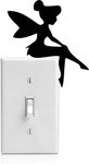 Tinker Bell Sitting on Light Switch Facing Right Vinyl Wall Decal (4 X 4.25 Inches)