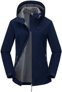 Outdoor Ventures Women's Softshell Jacket Waterproof Warm Fleece Lined Lightweight Windproof Hooded Insulated Windbreaker