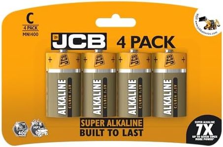 JCB Super Alkaline Batteries C Size 1.5V LR14 MN1400 Pack of 4