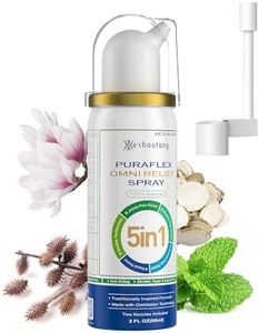PuraFlex Fast Acting Nasal Spray for Adults & Kids, Decongestant Spray for Congestion Relief & Allergy Relief, Non-drowsy & Drug-Free, up to 12 Hour Relief, Herbal Scent, 2 Fl Oz