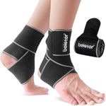 Beister Adjustable Compression Ankle Brace, Elastic Foot Support Wrap, Sprains Foot Brace for Sports Protect, Arthritis, Plantar Fasciitis, Achilles Tendonitis