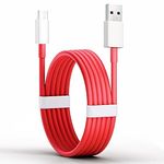 One Plus Original Fast 80W USB Type C Data Sync Fast Charging Charger Cable for One Plus 13,13r,12,12r,11,11r,10,10r,10t,10pro,9,9rt,9r,9pro,8,8t,7t,7pro,Nord CE 3 lite,CE 2 lite,4,3,2,2T,CE 4