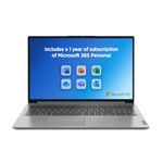 Lenovo IdeaPad 1 | 15 inch Full HD Laptop | Intel Celeron N4500 | 4GB RAM | 128GB eMMC | Windows 11 Home in S mode | Microsoft 365 Personal | Cloud Grey