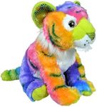 Wild Republic, RainbowKins, Tiger, Rainbow, Stuffed Animal, 12 inches, Kids, Plush Toy, Fill is Spun Recycled Water Bottles