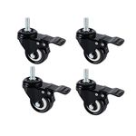 Onerbuy 4 Pack Caster Wheels Heavy Duty Swivel Casters with Brakes, Dual Locking Wheels Replacement for Industrial Trailer, Home Furniture, Office Table Cabinet(1.5 Inch M8 Stem)