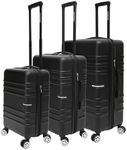 Bioworld Weatherproof Wrapped Trunk 20, 24 and 28 3-Piece Black Carry-On Luggage Set