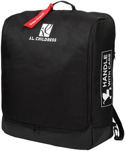 J.L. Childress Padded Compact Stroller Travel Bag - Fits Most Compact Stroller Bags - Expandable, Padded Backpack Straps, AirTag Holder - Air Travel Bag for Easy Fold, Compact Strollers