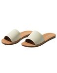 Soda Shoes Efron-S Women Flip Flops Basic Plain Slippers Slip On Sandals Slides Casual Peep Toe Beach, White, 8