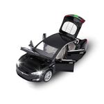 FEXXA 1:32 Scale Exclusive Alloy Metal Pull Back Die-cast Car Model with Sound Light Mini Auto Toy for Kids Metal Model Toy Car with Sound and Light? (TESLA S MODEL -BLACK)