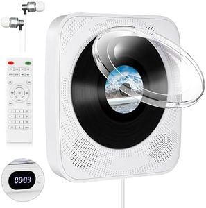 CD Player Bluetooth, SHIWAKOTO Desktop CD Players Wall Mountable, with FM Radio, USB Playback, LCD Screen, AUX Port, HiFi Audio Music Player for Home/Car