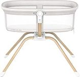 ANGELBLISS 3 in 1 Rocking Bassinet & Baby Bassinet Bedside Crib, One-Second Convert Travel Portable Bassinet Newborn Baby (White)