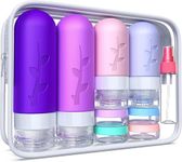 18 Pack Travel Bottles for Toiletries, TSA Approved Travel Size Toiletries, Leakproof & Refillable Travel Containers for Toiletries, Silicone Travel Toiletries Containers Set