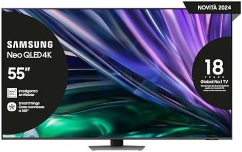 Samsung TV 55" QE55QN85DBTXZT NEO QLED 4K, Processore NQ4 AI Gen2, Upscaling AI 4K, Direct Full Array, Tecnologia Quantum Matrix, Motion Xcelerator 120Hz, Dolby Atmos e OTS Lite, Carbon Silver, 2024